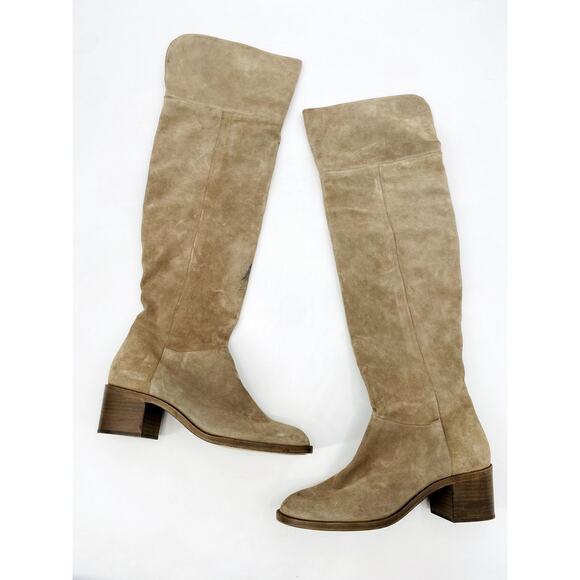Rag & Bone Tan Suede Over the Knee Boots - Picture 1 of 5